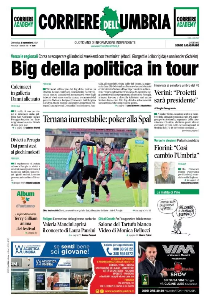 Prima-pagina-corriere umbria-del-2024-11-03